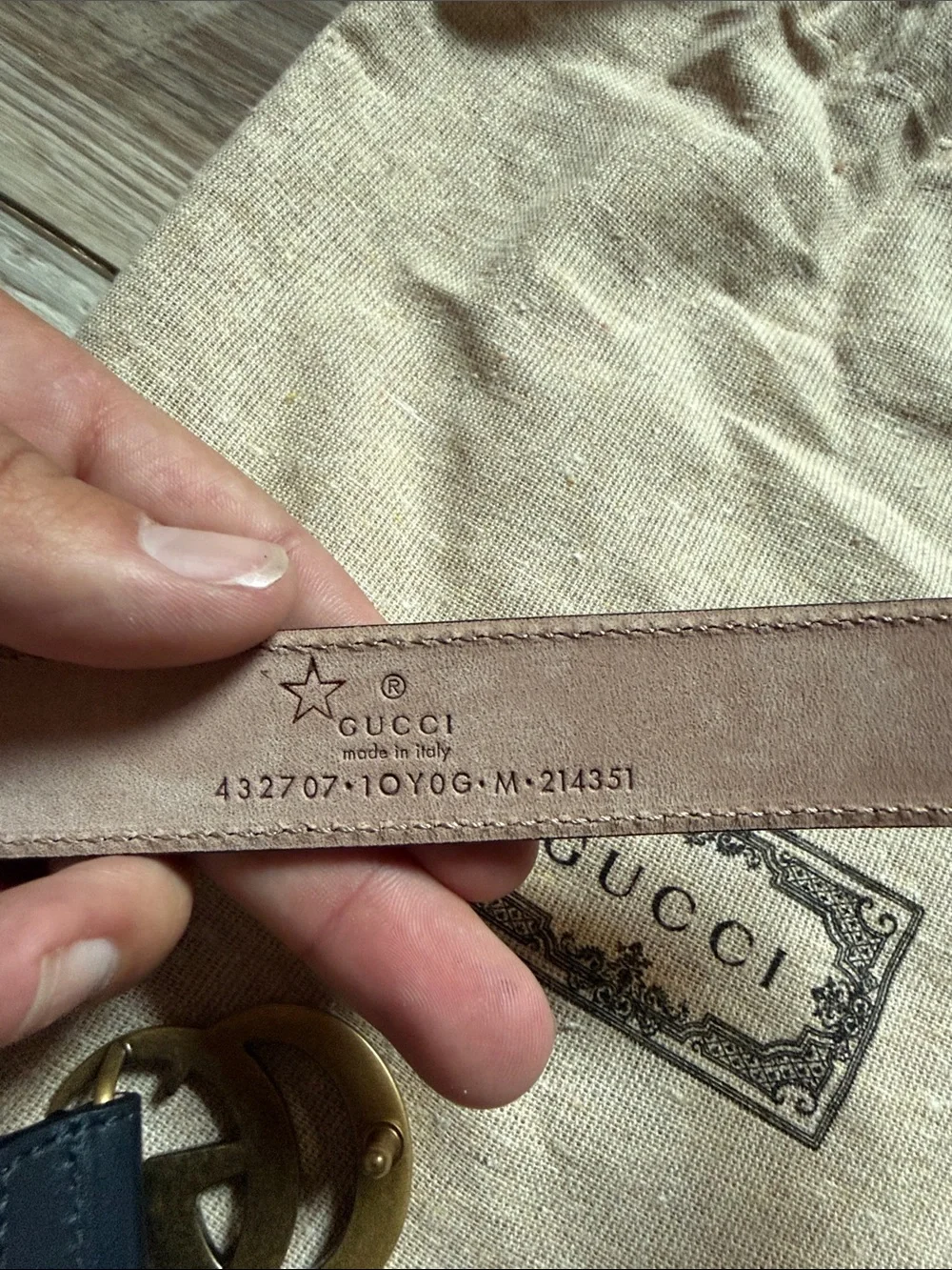 Gucci gold leather